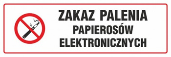 Znak Zakaz palenia papierosów elektronicznych na płycie PCV (NE027)