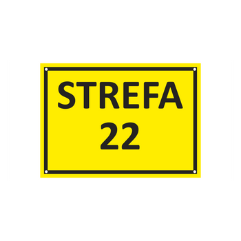 Znak strefa zagrożenia wybuchem - STREFA 22 z polipropylenu kanalikowego (TN407)