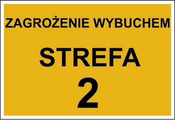 Znak zagrożenie wybuchem strefa 2 (mniejszy) na płycie HIPS (828-03)