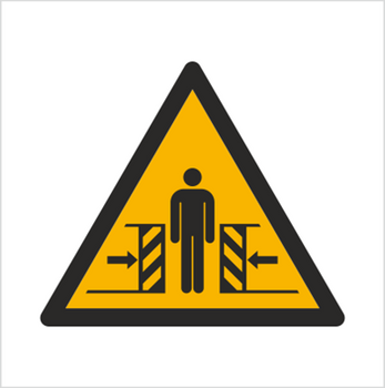 Znak ostrzeżenie przed zgnieceniem bocznym na Folii Samoprzylepnej (W19) (ISO 7010)