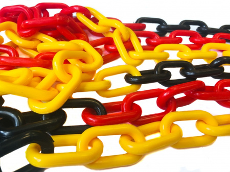 Plastikowy łańcuch ostrzegawczy 8mm (Różne kolory) 25 m