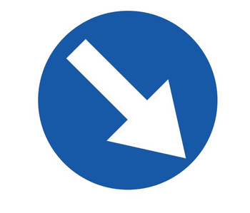 Znak nakazu METALOWY (C9) Nakaz jazdy z prawej strony znaku