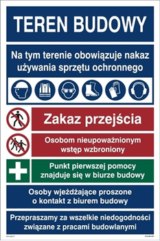 Tablica teren budowy na płycie PCV (319-301)