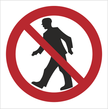 Znak zakaz przejścia na płycie PCV (602)