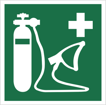 Znak Resuscytator tlenu (E28) (ISO 7010) Techem