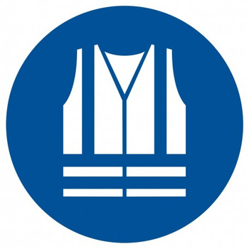 Znak nakaz stosowania kamizelki odblaskowej na płycie PCV (GJM015)