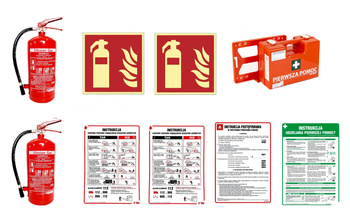 Zestaw moja firma 600m2 (gaśnica+apteczka+instrukcje+oznakowanie)