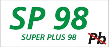 Znak super plus 98 na płycie PCV (829-20)