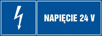 Znak Napięcie 24V na Folii Samoprzylepnej (HH007)