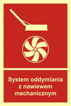 Znak system oddymiania z nawiewem mechanicznym na Folii Samoprzylepnej (BB017)