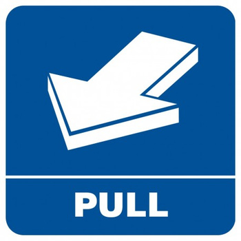 Znak Pull na Folii Samoprzylepnej (RA124)