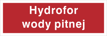 Znak hydrofor wody pitnej na płycie PCV (808-02)