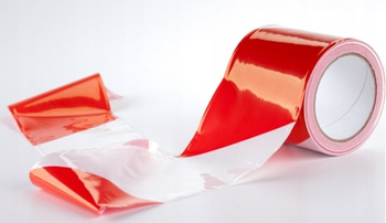 Taśma ostrzegawcza dwustronna biało czerwona 80mm/200m