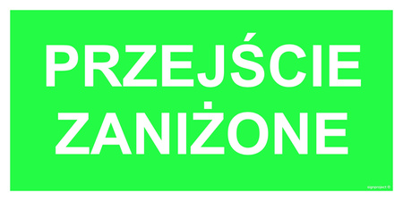 Znak Przejście zaniżone na Folii Świecącej (AC039)