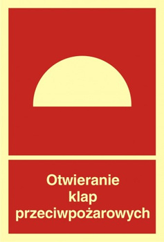 Znak otwieranie klap przeciwpożarowych TD (BB010)
