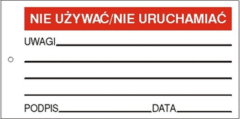 Znak nie używać nie uruchamiać na płycie HIPS (802-59)