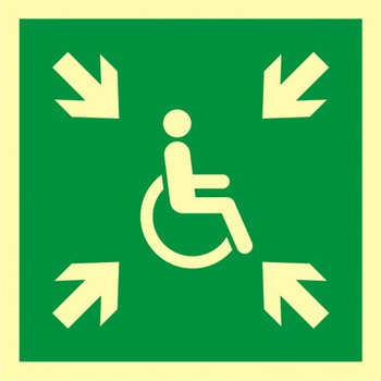 Znak miejsce zbiórki do ewakuacji dla osób niepełnosprawnych (AE024) Signproject
