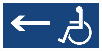 Znak kierunek dla inwalidów (w lewo) (821)