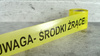 Taśma ostrzegawcza ŚRODKI ŻRĄCE 80mm/100 m