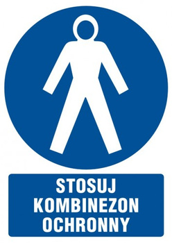 Znak stosuj kombinezon ochronny na Folii Samoprzylepnej (GL021)