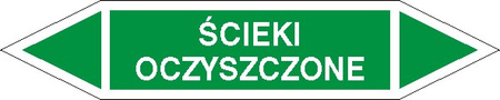 Tabliczka na rurociągi Ścieki oczyszczone znak na płycie PCV (R-W08)