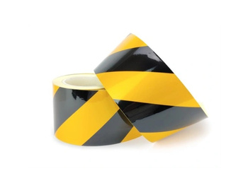 Taśma odblaskowa żółto czarna 50mm/5m