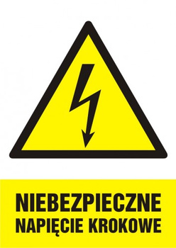 Znak Niebezpieczne napięcie krokowe na Folii Samoprzylepnej (HA014)