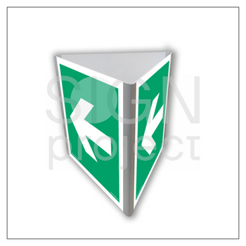 Znak AE805 Kierunek drogi ewakuacyjnej prosto świecący (3D dościenny)