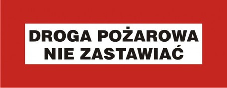 Znak droga pożarowa nie zastawiać na płycie PCV (BC110)