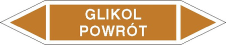 Tabliczka na rurociągi Glikol- powrót znak na Folii Samoprzylepnej (R-OCP07)