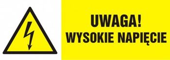Znak Uwaga! Wysokie napięcie na płycie PCV (HB016)