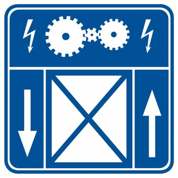 Znak Maszynownia dźwigu na płycie PCV (RA106)