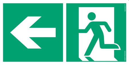 Znak kierunek do wyjścia ewakuacyjnego - w lewo (AE092) Signproject