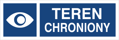 Znak teren chroniony na Folii Samoprzylepnej (823-28)
