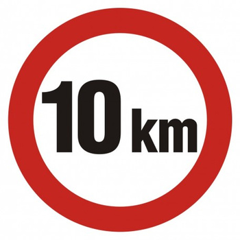 Znak Ograniczenie prędkości 10km na Folii Samoprzylepnej (SA006)