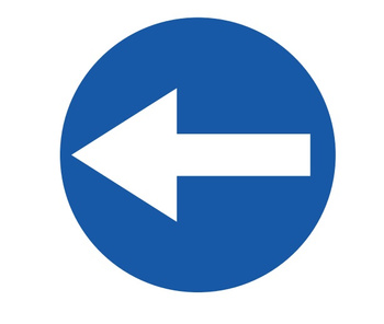 Znak nakazu METALOWY (C3) Nakaz jazdy w lewo przed znakiem