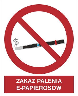 Znak zakaz palenia e-papierosów na płycie PCV (209-E)