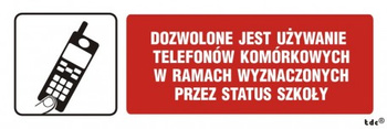 Znak Dozwolone jest używanie telefonów komórkowych (PA042)