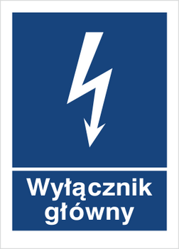 Znak główny wyłącznik na płycie PCV (530-01)