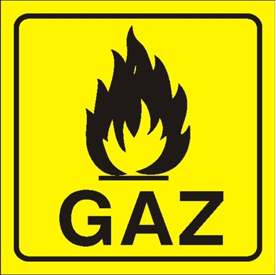 Znak gaz (mały) na Folii Samoprzylepnej (870-10)