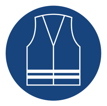 Znak nakaz stosowania kamizelki odblaskowej na Folii Samoprzylepnej (431)