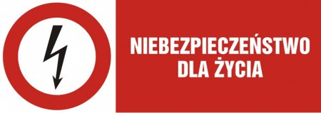 Znak Niebezpieczeństwo dla życia na płycie PCV (HD001)