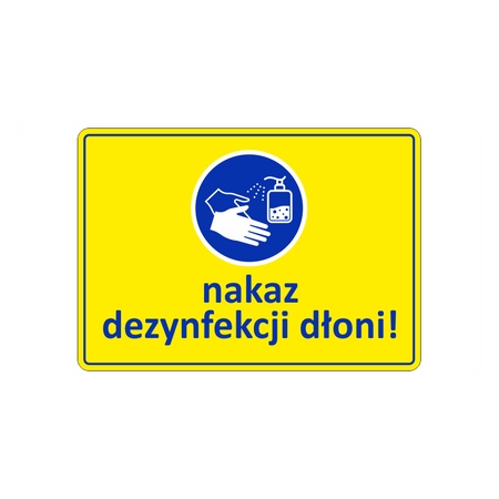 Oznaczenie nakaz dezynfekcji dłoni