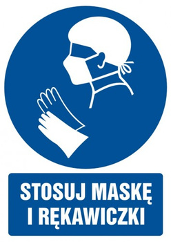 Znak stosuj maskę i rękawiczki na Folii Samoprzylepnej (GL029)