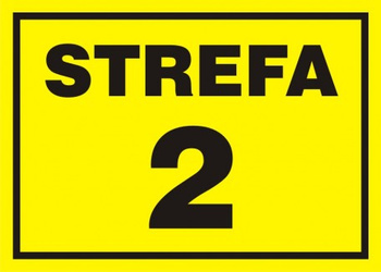 Znak 2 strefa zagrożenia wybuchem na płycie PCV (NB003)