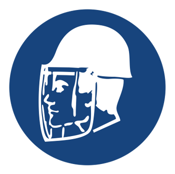 Znak stosuj ochronę twarzy i głowy na Folii Samoprzylepnej (425)