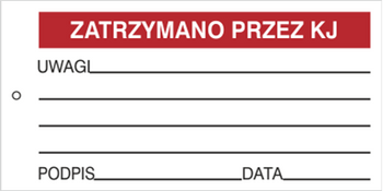 Znak zatrzymano przez KJ na płycie HIPS (802-52)