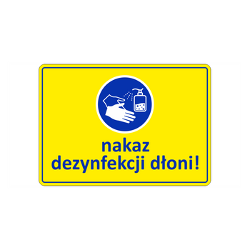 Oznaczenie nakaz dezynfekcji dłoni