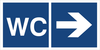 Znak WC (kierunek w prawo) mniejszy na płycie PCV (865-28)