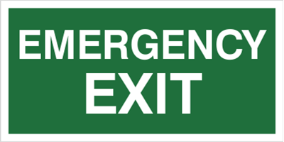 Znak emergency exit (806) Techem